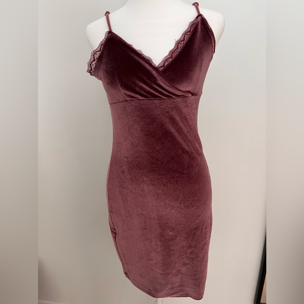 Urban Outfitters purple velvet mini dress size small